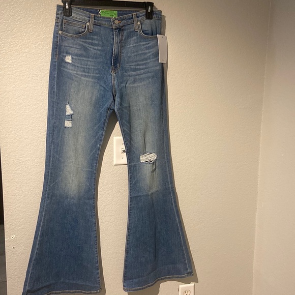 Free people Sandrine Ross Distressed Flared Leg High Rise Jeans - Picture 3 of 6